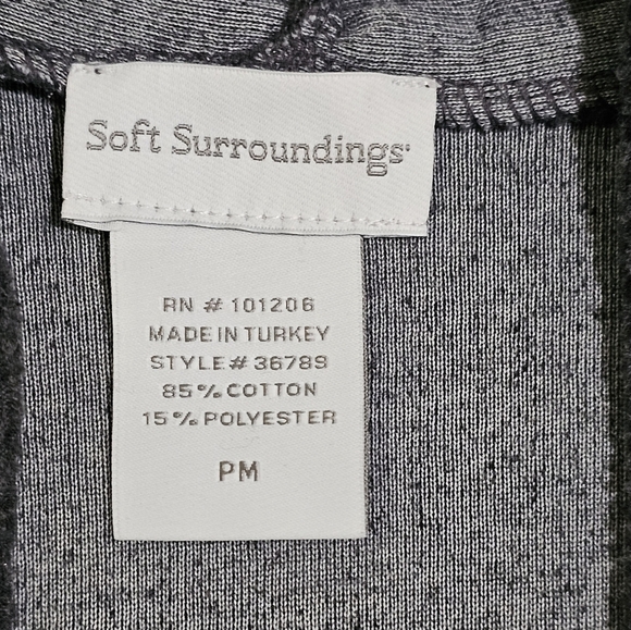 Soft Surroundings Petite Medium Charcoal Faux Wrap V-Neck Cozy Sweater Preppy - Picture 4 of 6